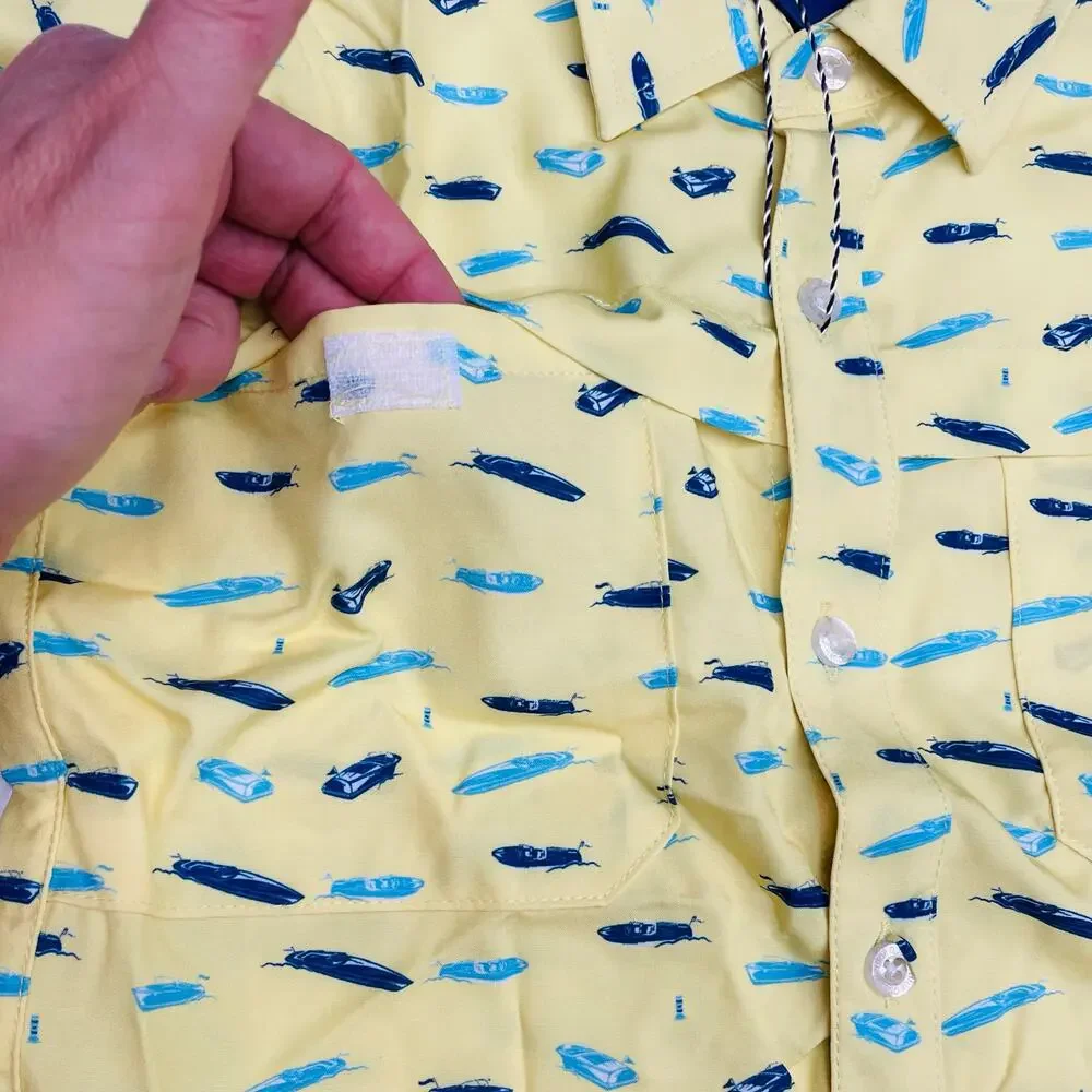 NWT Blue Quail Size 8 Speedboats Button Up Shirt